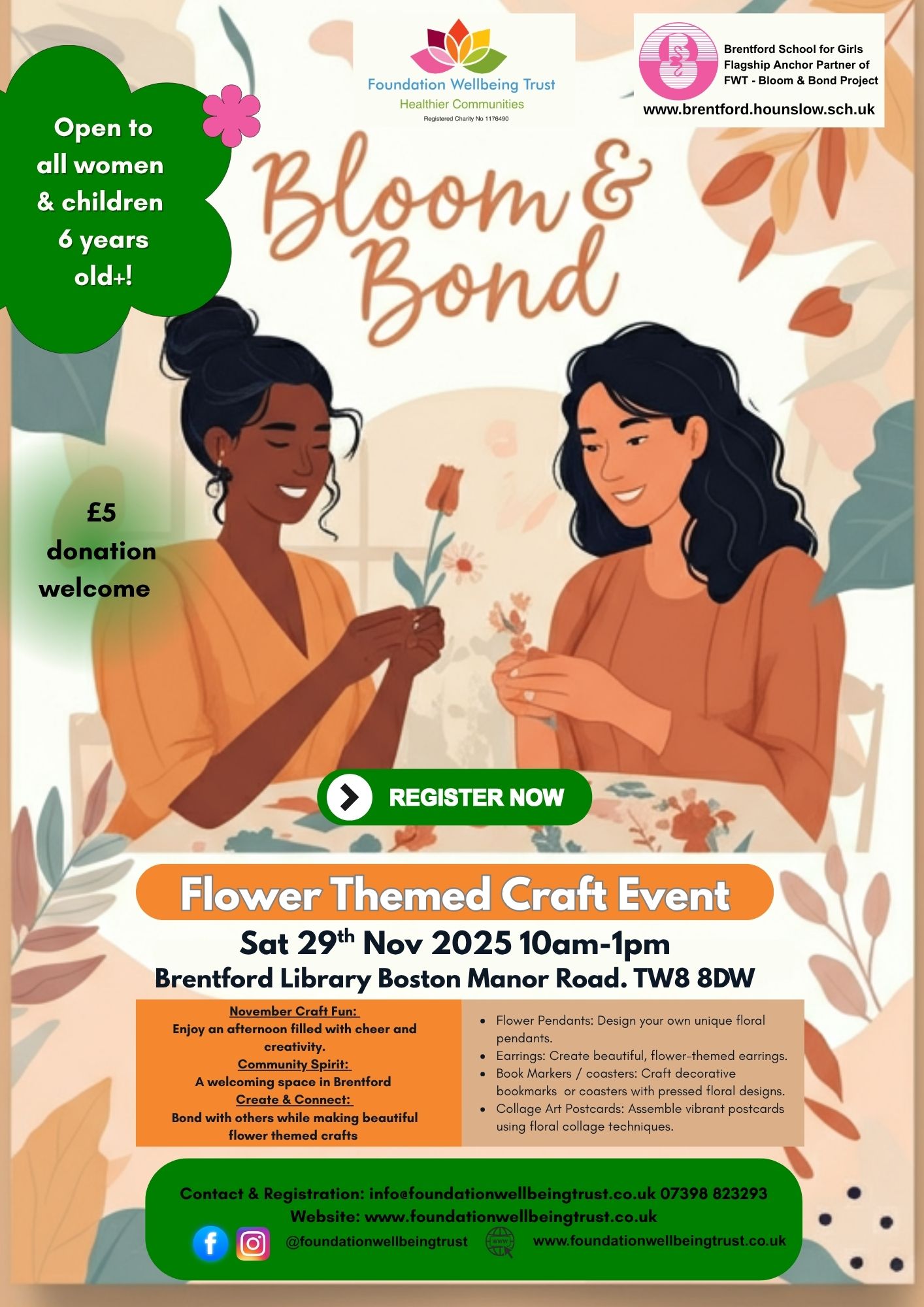 Nov craft event flyer fwt bloom & bond